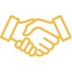Yellow handshake icon